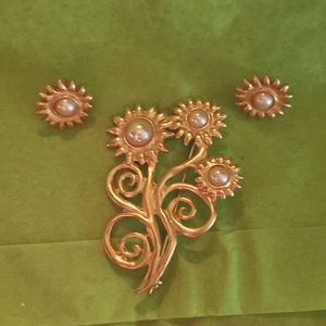 Vintage Pin and earrings